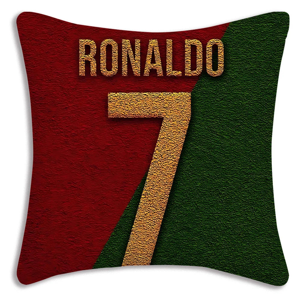 Pillow Covers Cartoon Sofa Decorative Home Double-sided Printing Short Plush Cute Cushion Football Star C Ronaldo Number 7 Cover