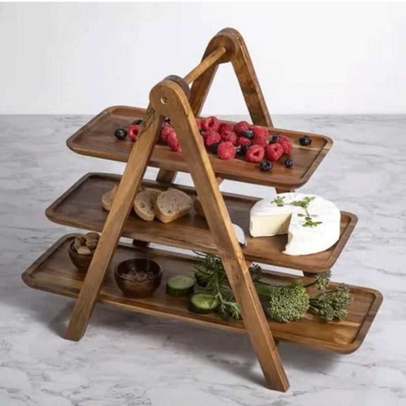 Fruit Tray for Serving Food, Decorative Trays, Kitchen Storage & Organization, Snack Dish Plates, Wooden Wood