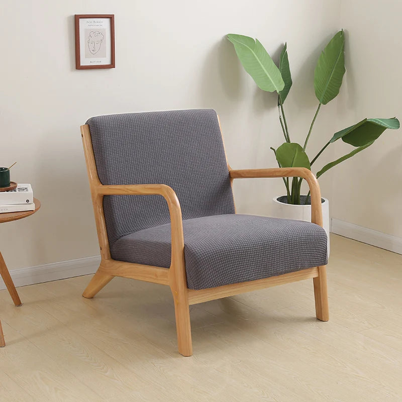 Armchair Slipcover Elastic Modern Chair Cover Zipper Stretch Wood Arm Chair Cover Protector Removable Seat Cover Home Decor