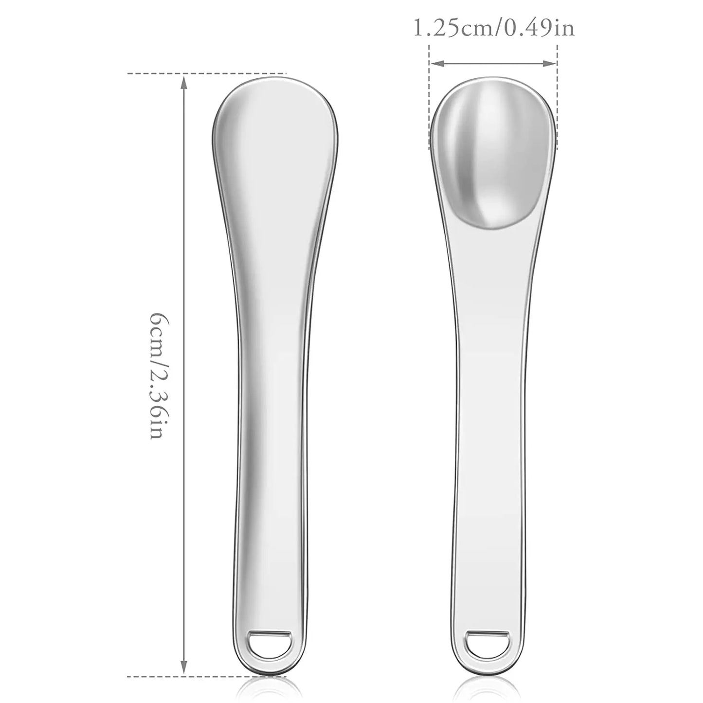 6 Pieces Metal Cosmetic Skincare Spatula, Mini Mask facial Reusable Scoop, Makeup Beauty Spoons for Cream, Lotions, Moisturizer