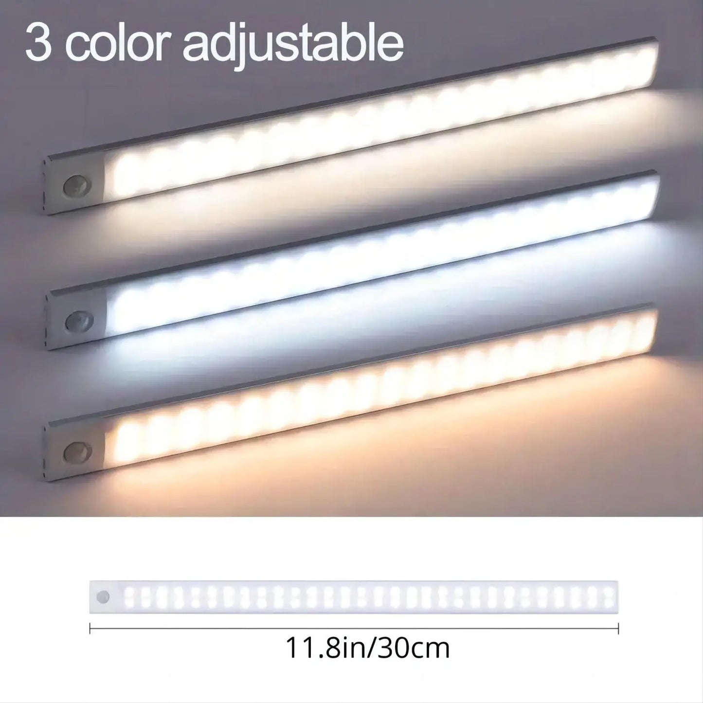 1pc LED Motion Sensor Cabinet Light, USB Rechargeable Night Counter Closet Light, Adjuastable Color,Different Size Available