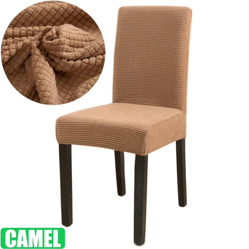 Jacquard Chair Cover for Dining Room Stretch Jacquard Dining Chair Cover Slipcover Elastic Spandex Kitchen Chair Cover