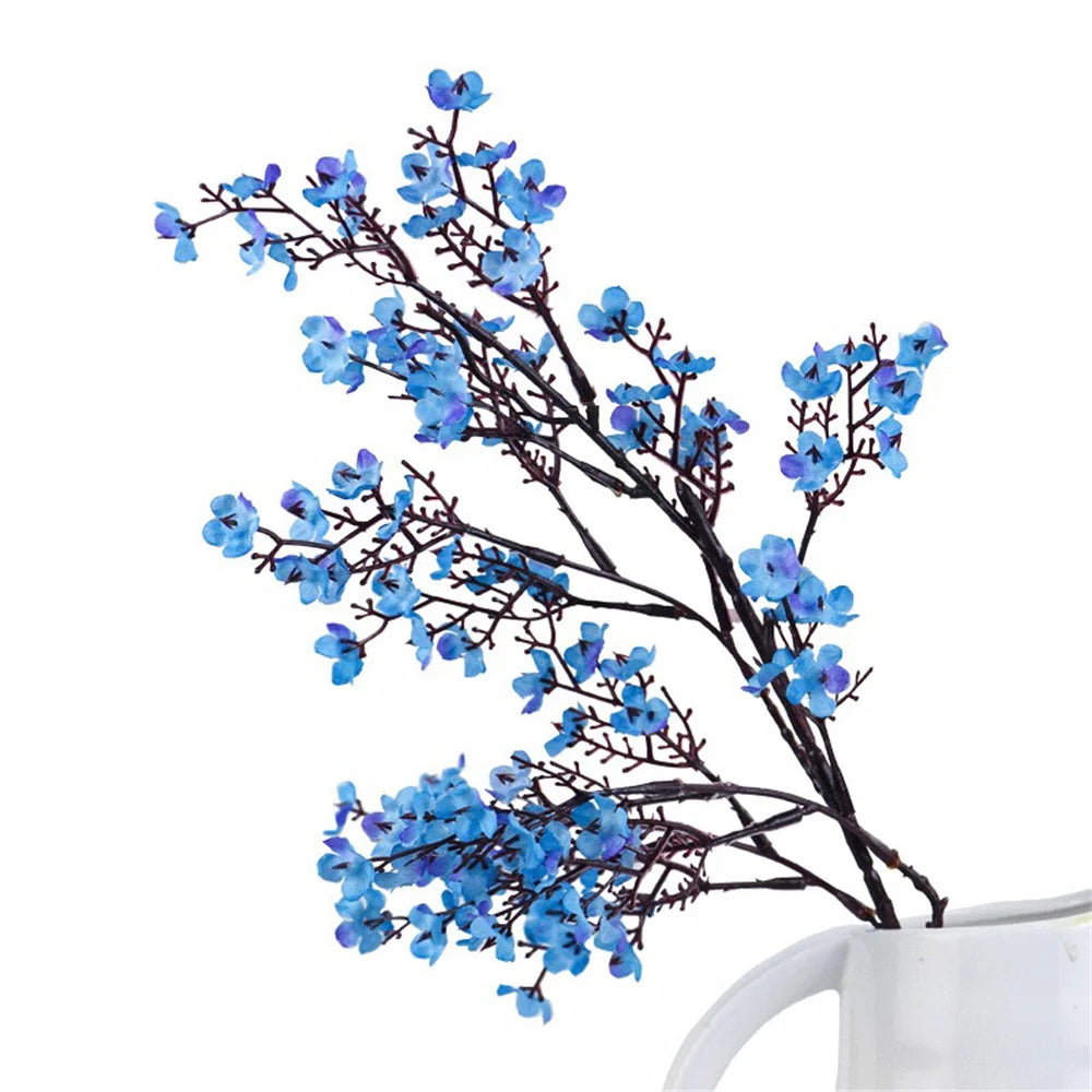 Artificial Plants Beautiful Blue BabysBreath Christmas Decor Fake Plastic Flowers for Home Wedding Bridal Festival Party Vase