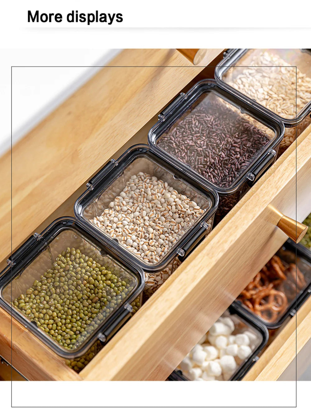 PET Food Storage Containers Kitchen Organization Kitchen Storage Box Jars Ducts for Food Storage Box Fridge Organizer Containers