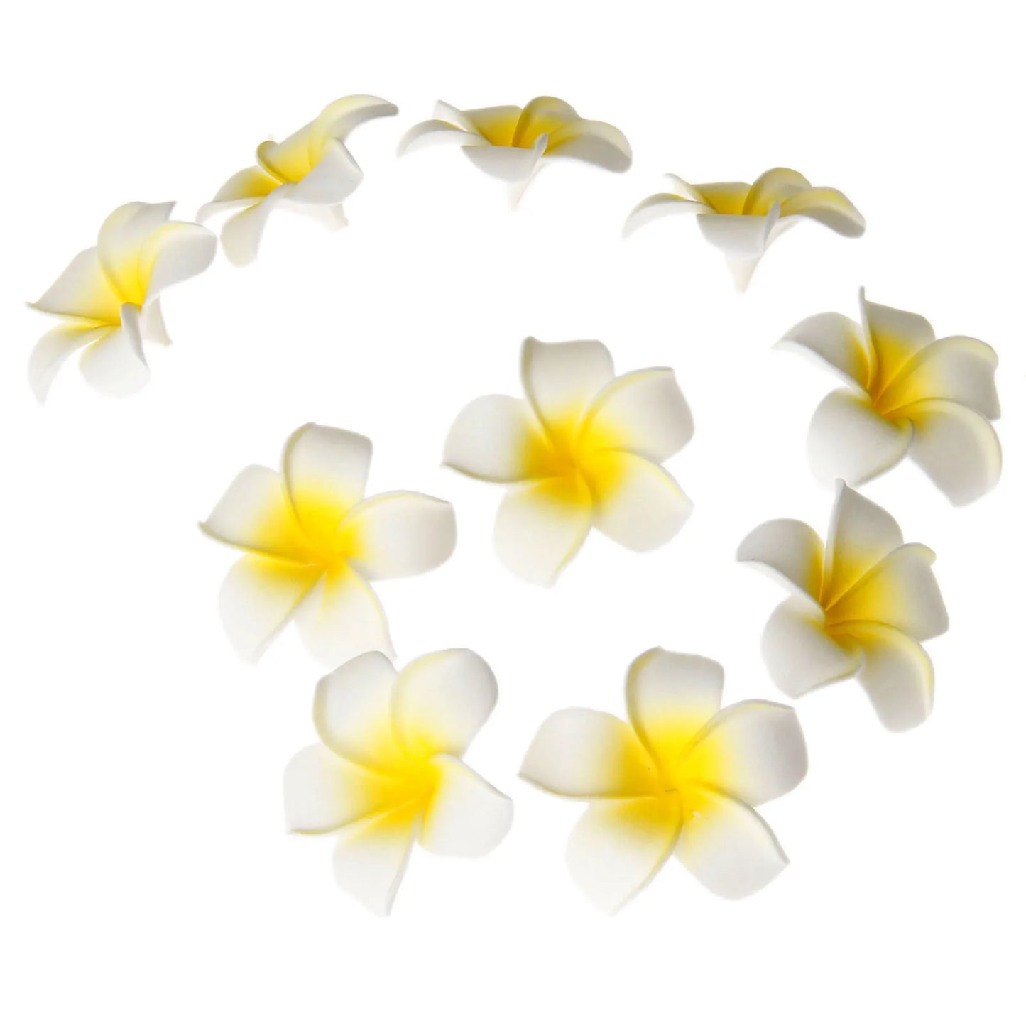 10Pcs Fake Foam Frangipani Flowers Artifical Plumeria Rubra for DIY Craft Wedding Party Hairpin Hats Headwear Home Decoration