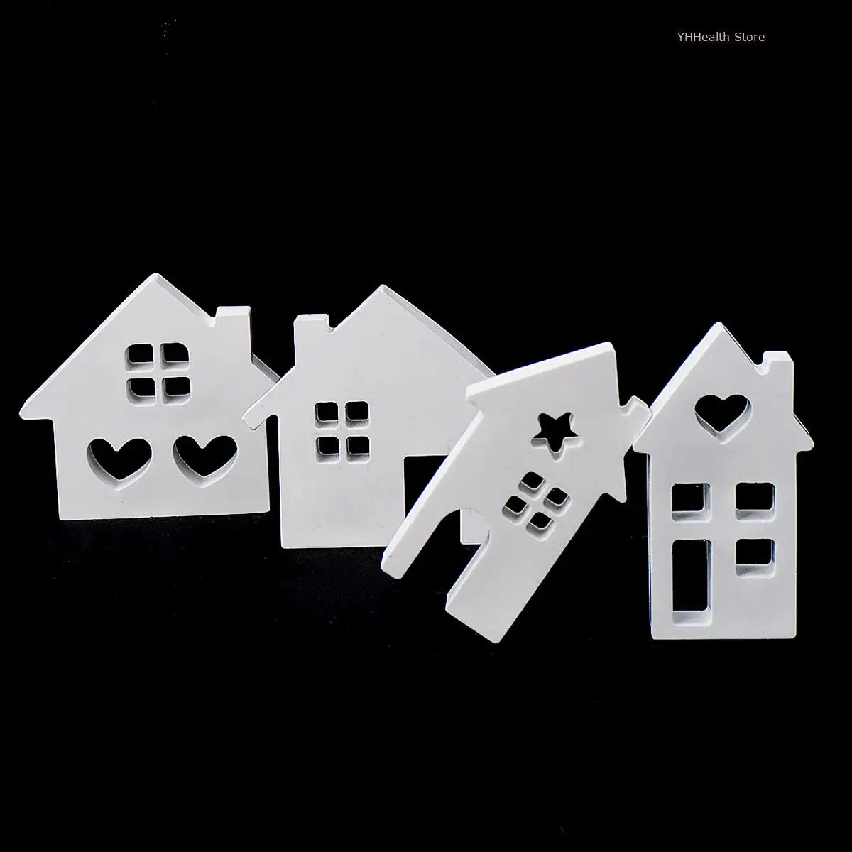 DIY House Shape Silicone Mould Handmade Heart House Plaster Candle Casting Molds Windows House Room Warm Decoration Crafts Gifts