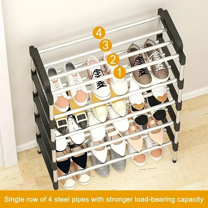 3-8Floor Simple Shoe Rack Multi Layer Dustproof Household Doorstep Shoe Cabinet Storage Space Saving Assembly Of Small Shoe Rack