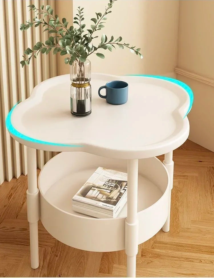 Modern Minimalist Bedside Table with Portable Storage Rack - Space Saving Design, Casual and Chic Home Decoration
