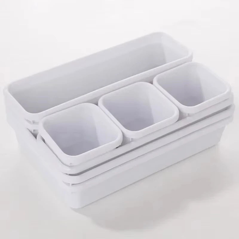 8pcs/set Adjustable Drawer Organizer Box Trays Make Up Cosmetics Sundries Divider Holder Kitchen Bathroom Closet Jewellery Box
