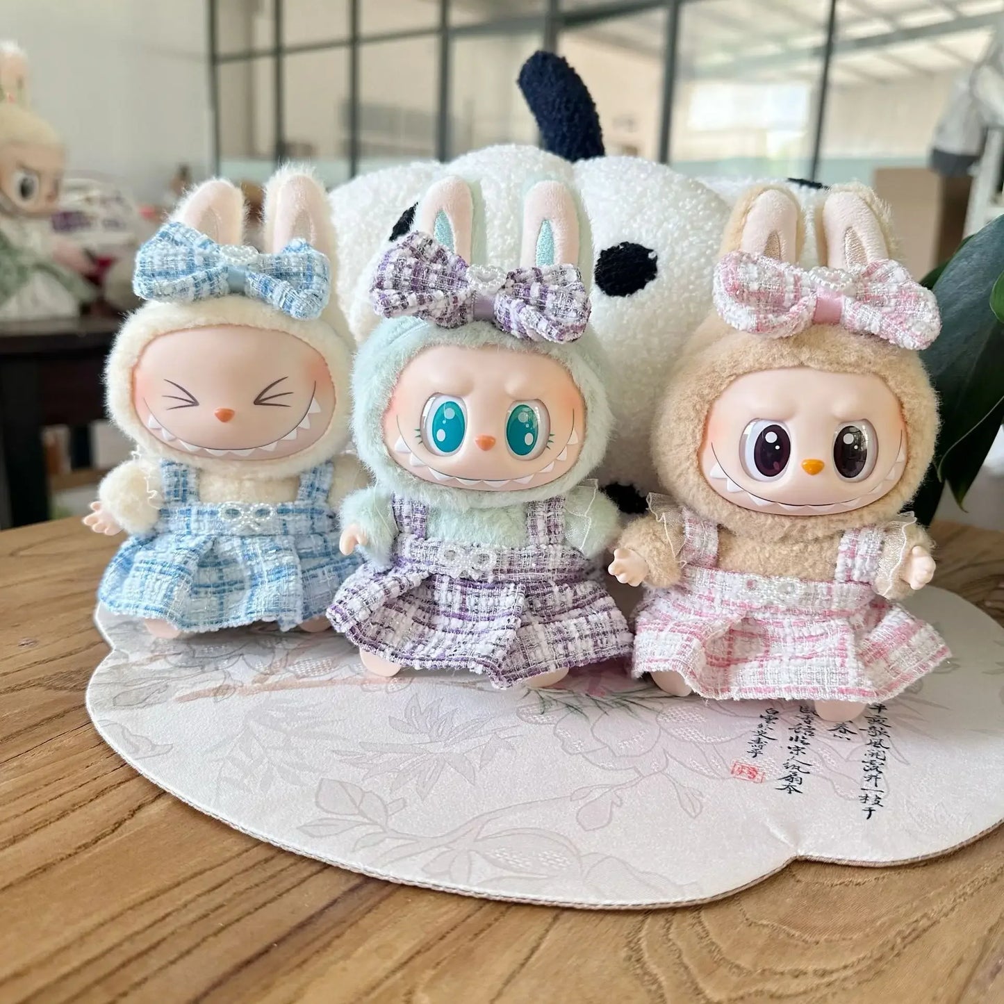 17CM Cute Labubu Doll Clothes Outfit Accessories Classic Dress Set for V2 Mini Dolls Clothing Girl Kid Gift Labubu Ropa