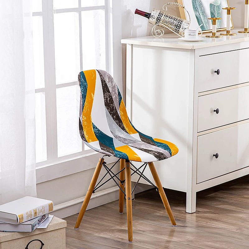 1Pc Printed Dining Table and Chair Cover Household Elastic Chair Cover Eames Chair Cover Special-Shaped Chair Cover