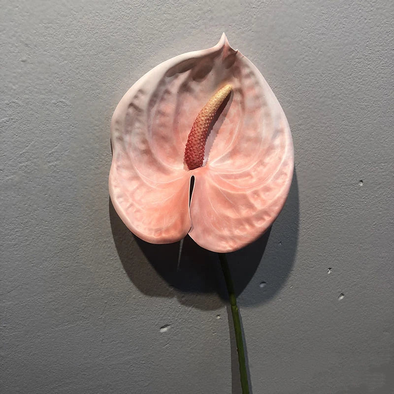 1Pcs Artificial Plants 57cm Real Touch Anthurium Fake Flowers Simulation Anthurium Artificial Flowers Wedding Home Decor