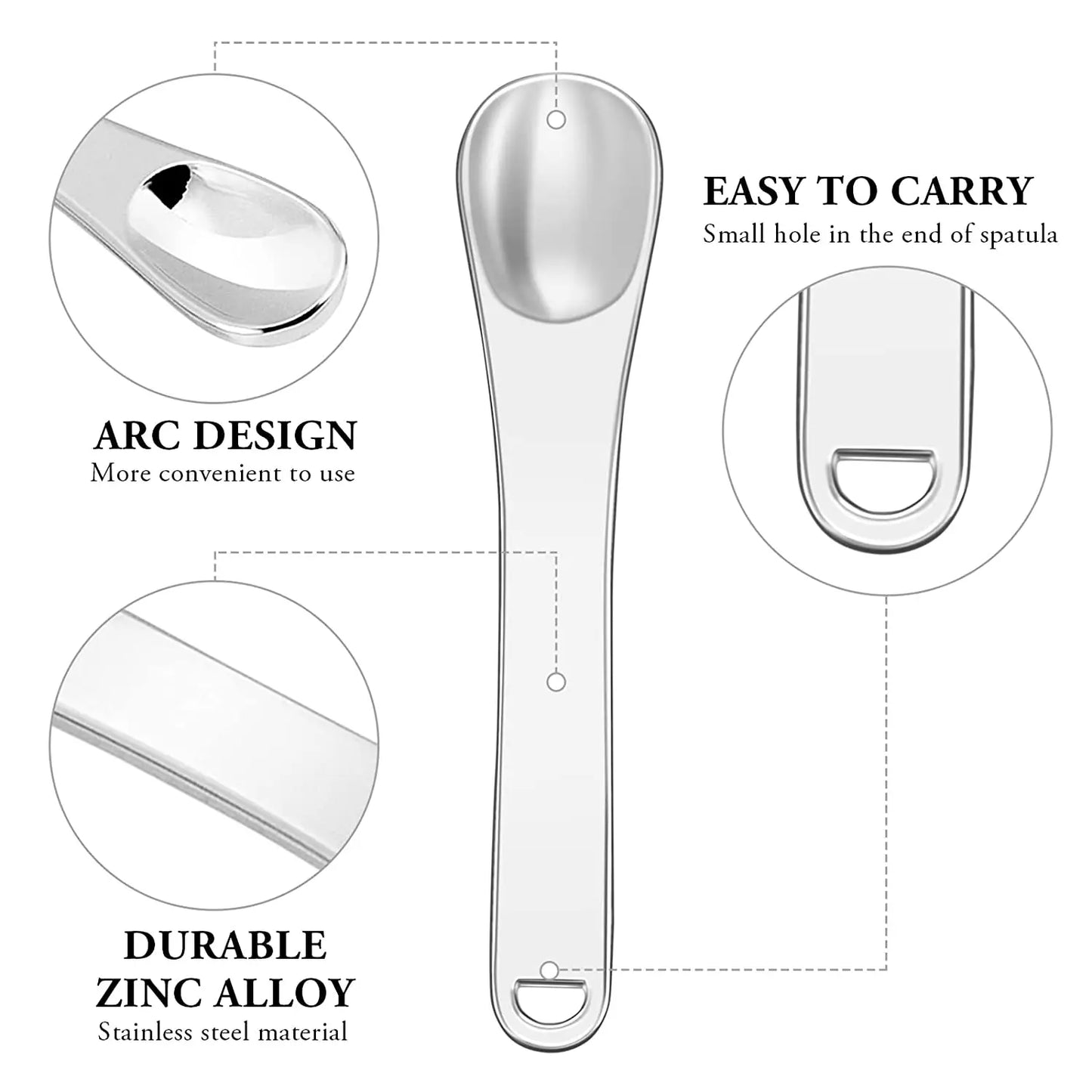 6 Pieces Metal Cosmetic Skincare Spatula, Mini Mask facial Reusable Scoop, Makeup Beauty Spoons for Cream, Lotions, Moisturizer