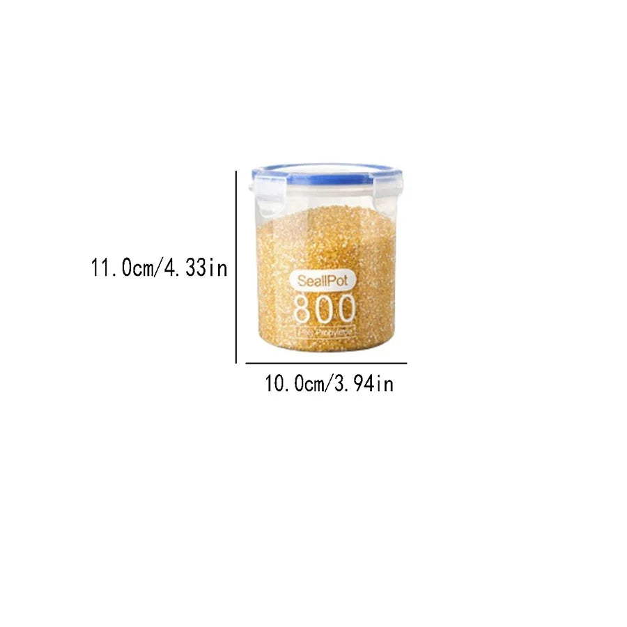 Plastic Food Storage Containers Transparent Rice Dispenser Bucket Cereals Boxes Jars for Bulk Kitchen Organizer Accessory