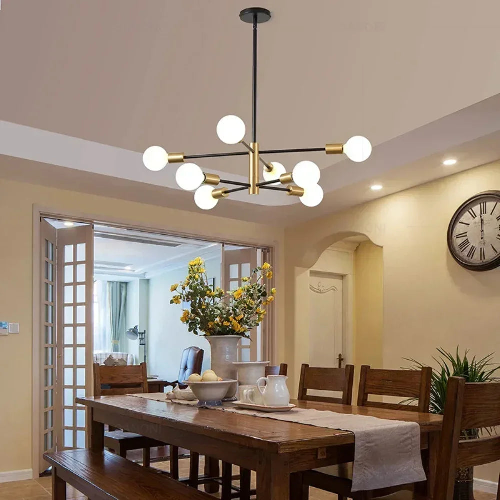 Postmodern Living Room Chandelier Dining Room Bedroom Light Luxury Nordic Lamps Simple Atmospheric Molecular Lamp Home Decor