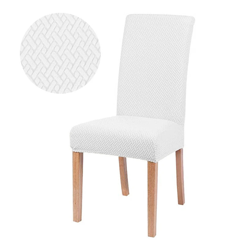 Jacquard Chair Cover for Dining Room Stretch Jacquard Dining Chair Cover Slipcover Elastic Spandex Kitchen Chair Cover
