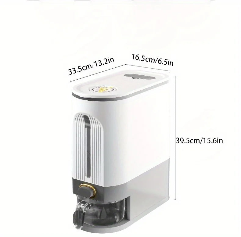 Rice bucket with measuring cup, large capacity grain storage container, moisture-proof and insect proof sealed storage container