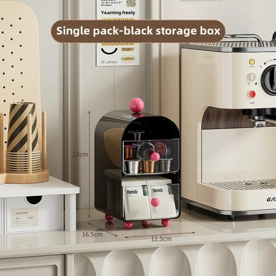 Coffee Organizer Desktop Corner Tea Bag Storage Box Drawer Sle Office Tea Water Room Table Storage Rack Capsule Coffee Organizer