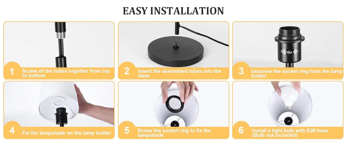 Floor Lamp for Living Room Modern Standing Lamps with Lampshade Lamp with Foot Switch for Living Room Bedroom Kids Room Office