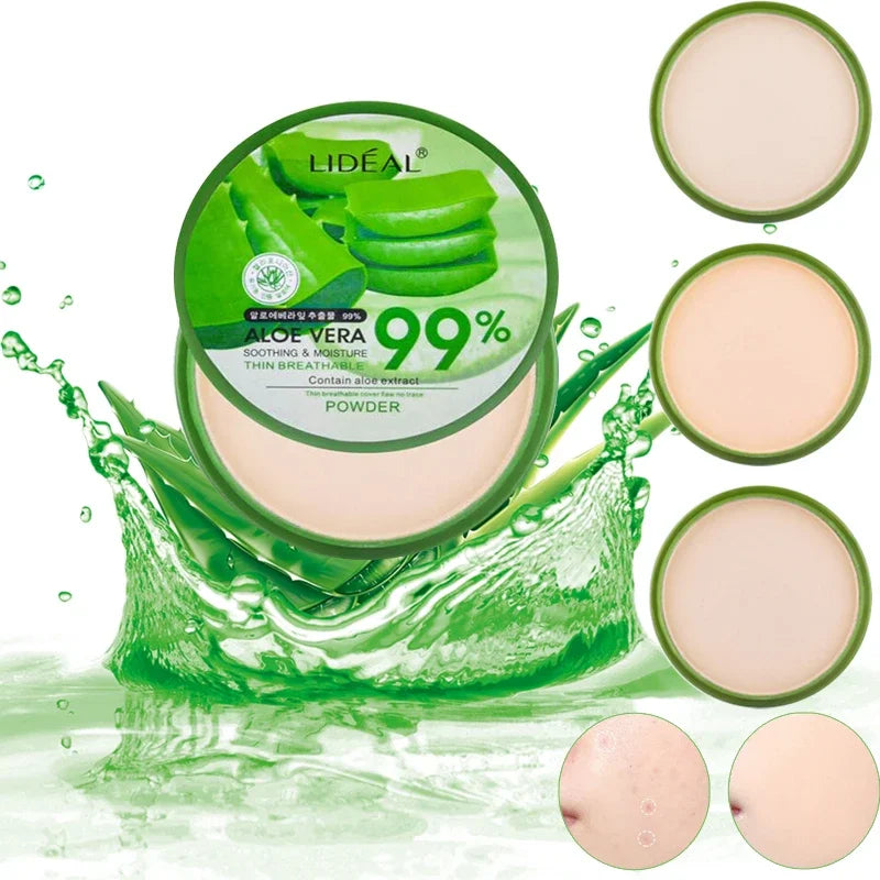 99% Aloe Vera Softening Powder Waterproof Moisturizing Concealer Foundation Fixed Make Up Oil Control Facial Makeup Cosmetics