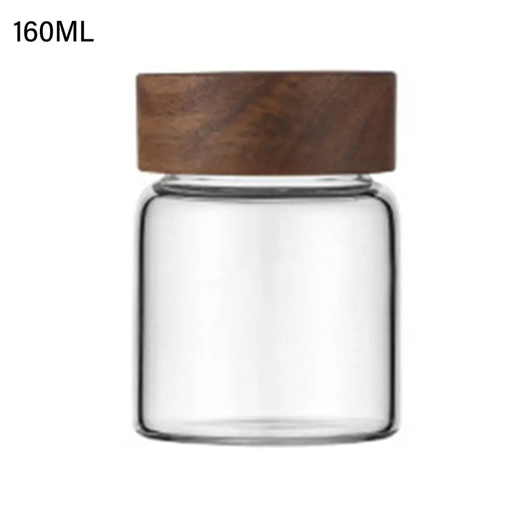 Home&Kitchen Containers Acacia Wood Miscellaneous Grain Storage Tank Split Bottle Sealed Can Storage Pots Spice Jars