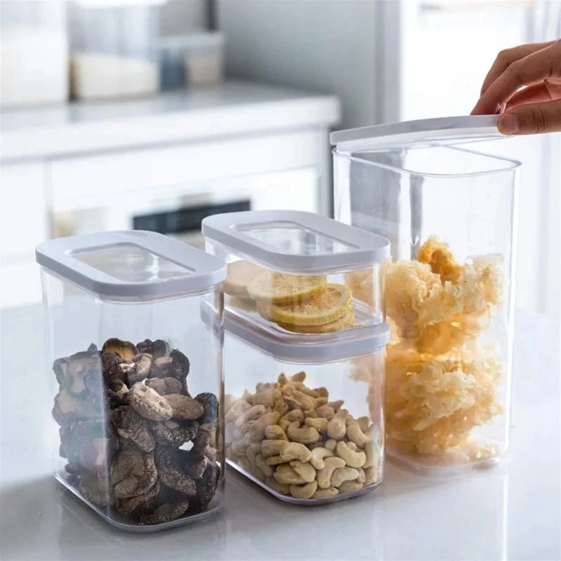 Plastic Sealed Storage Box Transparent Food Container Coffee Bean Organizer Food Storage Cereal Dispenser Kitchen Kitchen Items
