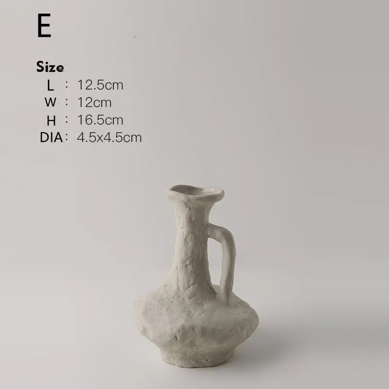 Hydroponics Nordic Style Simple Flower Pot, Ceramic White Vases, Table Accessories, Bathroom Aesthetic Room Decoration