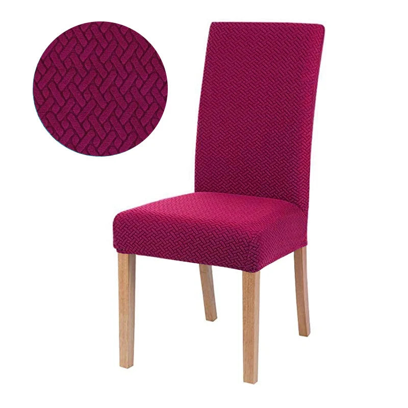 Jacquard Chair Cover for Dining Room Stretch Jacquard Dining Chair Cover Slipcover Elastic Spandex Kitchen Chair Cover