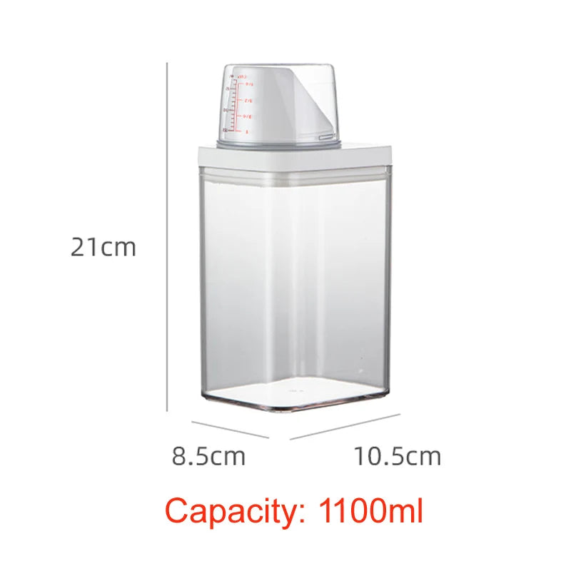 Airtight Food Storage Containers Plastic Organizer Box Cereal Dispenser Grain Storage Tank with Measuring Cup Kitchen Organizer