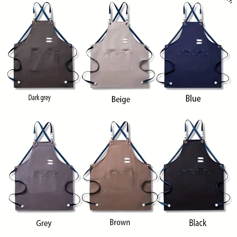 Aprons for Men Women with Pockets Cotton Enrich Durable Large Waterproof For Kitchen, Workshop, BBQ, Chef Apron
