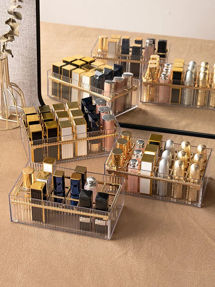 Plastic Make Up Organizer 18 Space Decoration for Dresser Countertop Storage Stand Lipstick Holder Lip Gloss Holder Organizer