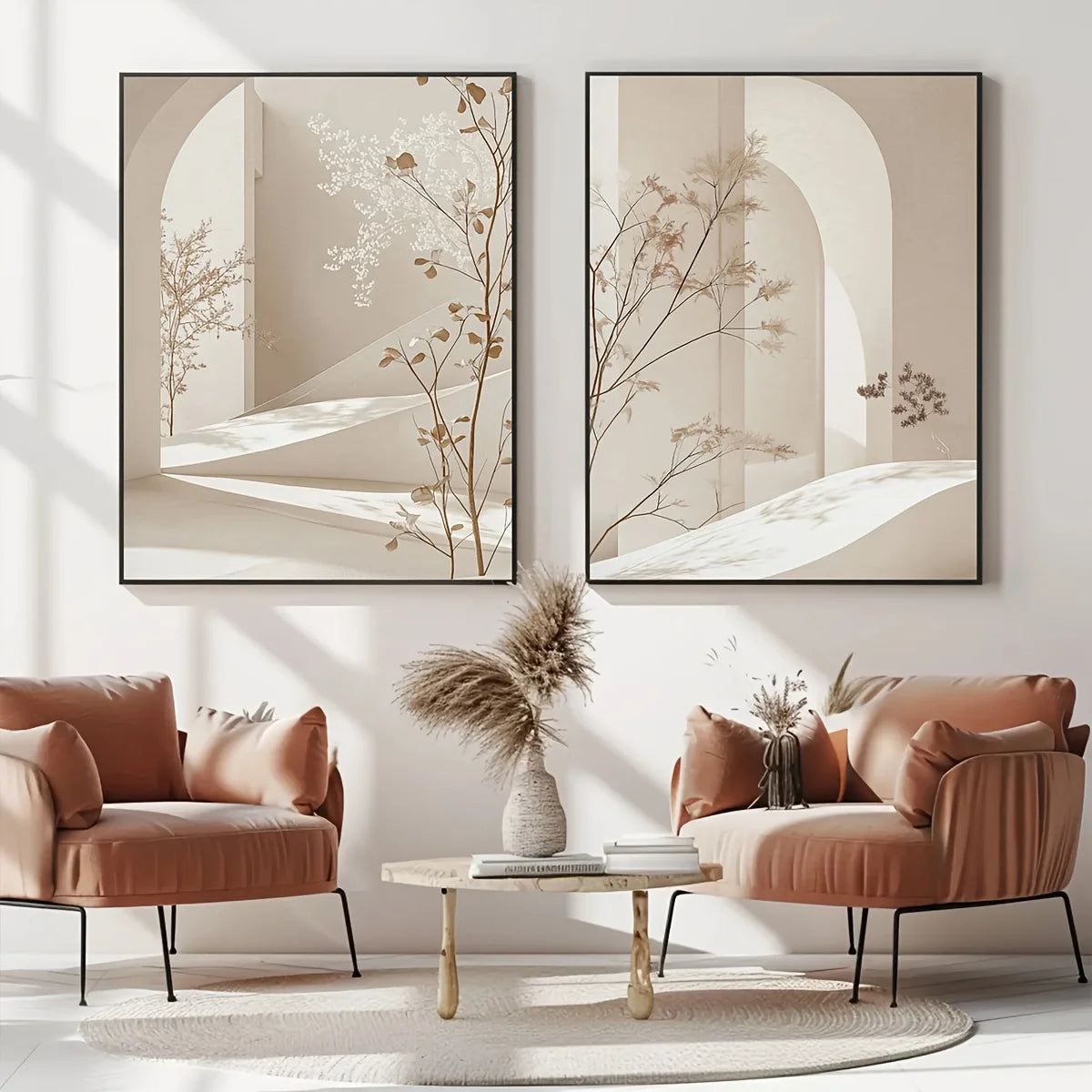 Minimalist Arch Landscape Canvas Print Bohemian Art Wall Art Poster for Modern Living Room Bedroom Bathroom Home Decor