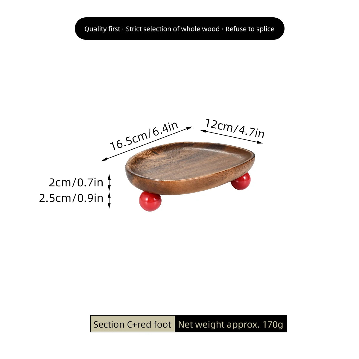 1Pc Wooden Tray, Walnut Color Entrance Key Tray, Jewelry Cosmetics Perfume Aromatherapy Tray