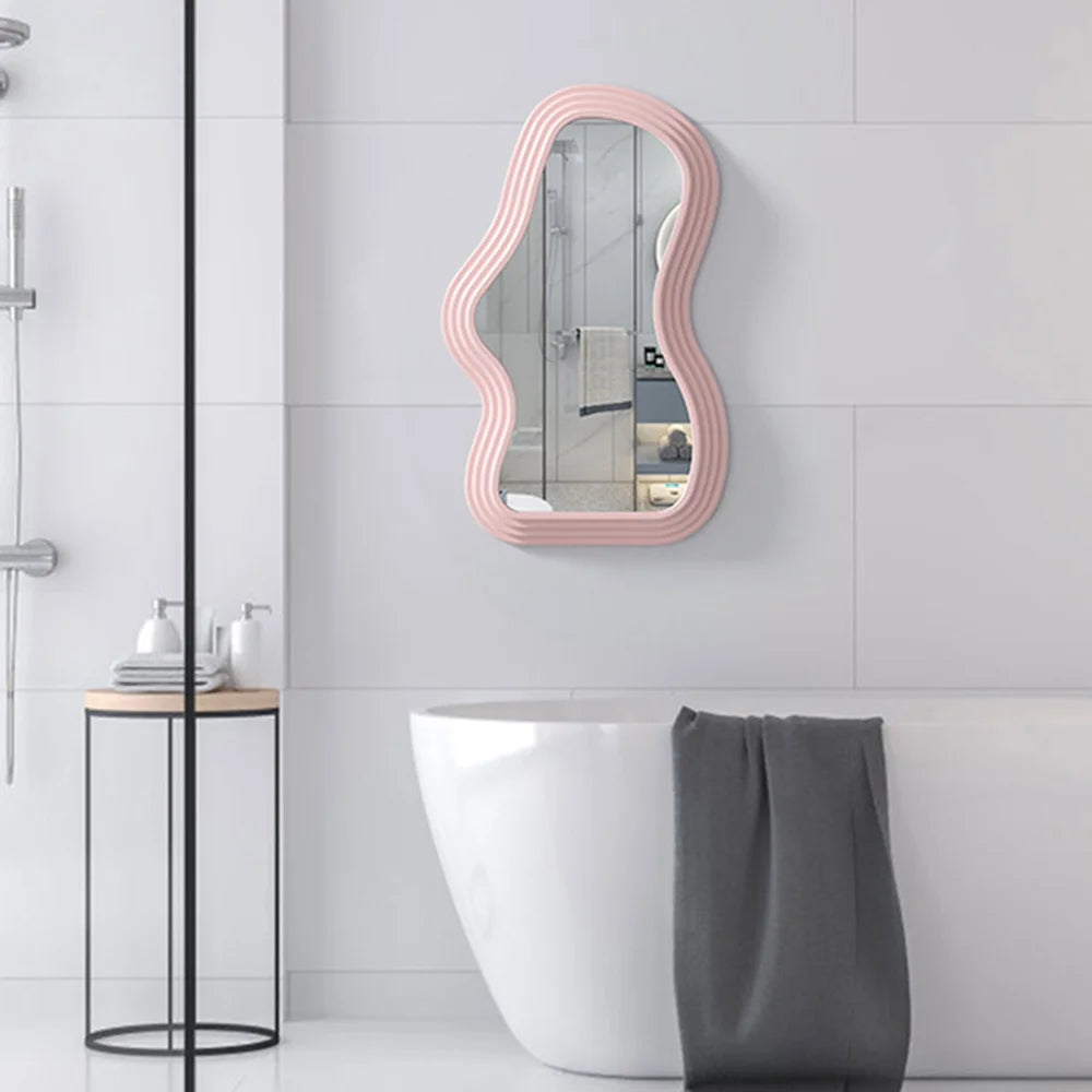 Irregular Wall Mirror For Bedroom Bathroom Kawaii Makeup Mirror House Decoration Living Room Decoration Home Decor Wholesale 1PC