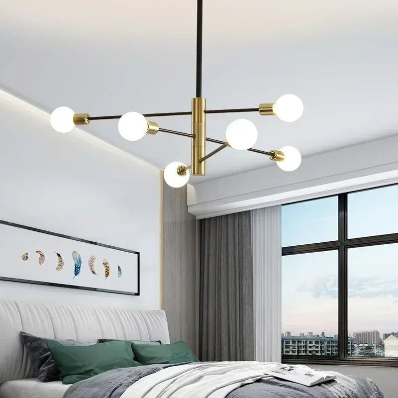 Postmodern Living Room Chandelier Dining Room Bedroom Light Luxury Nordic Lamps Simple Atmospheric Molecular Lamp Home Decor