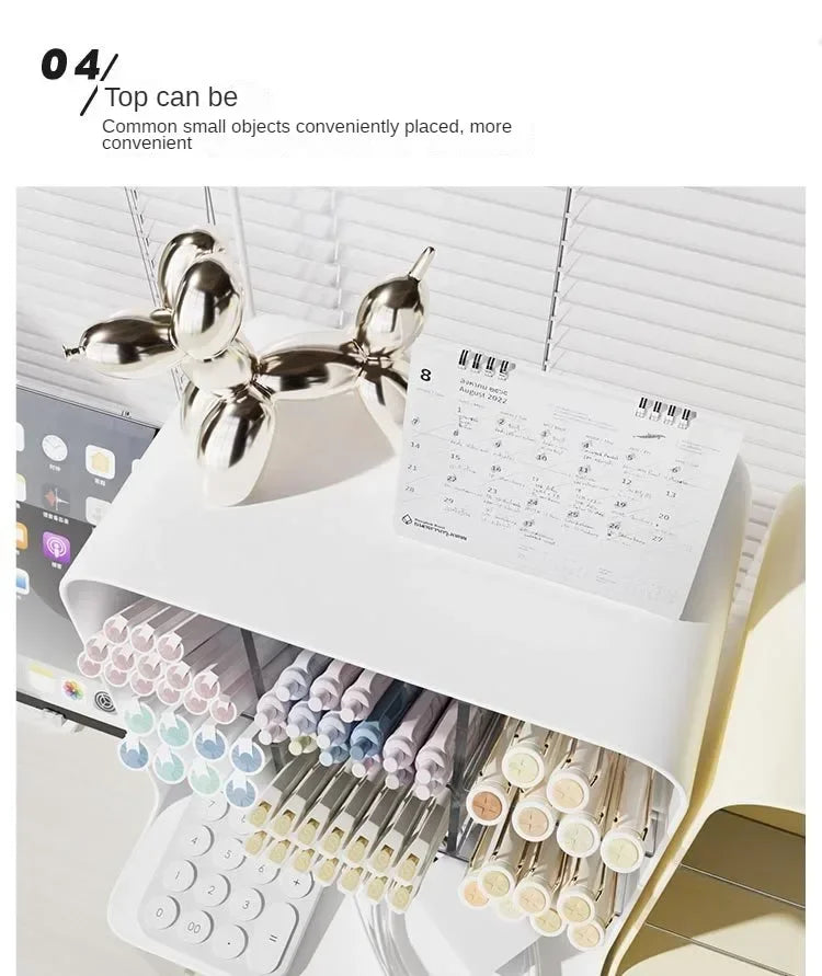 Large Capacity Slanted Pen Holder Desk Stationery Storage Box for School Office Desktop Sundry Storage Rack Desk Organizer