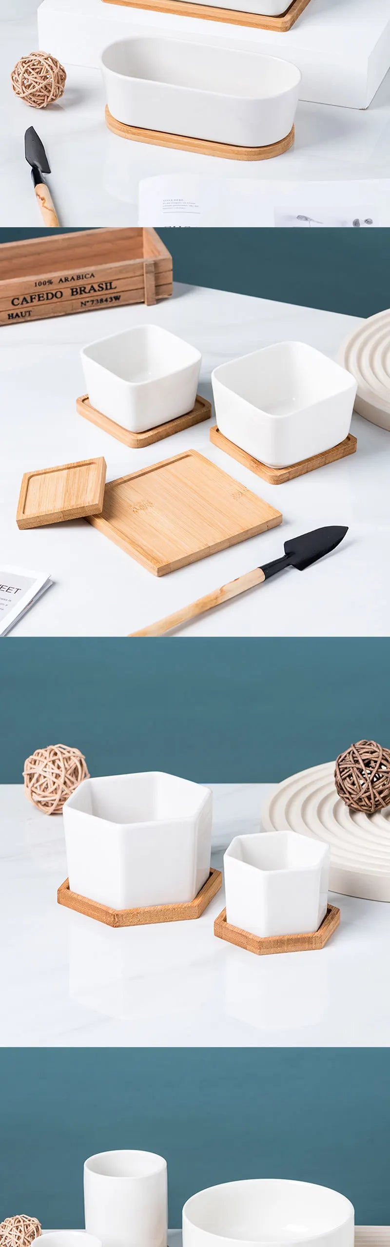 Wooden Soap Dispenser Tray Multi Bamboo Multi Shape Wooden Holder Pot Tray Home Decor Garden Supplies Photography Props Coaster