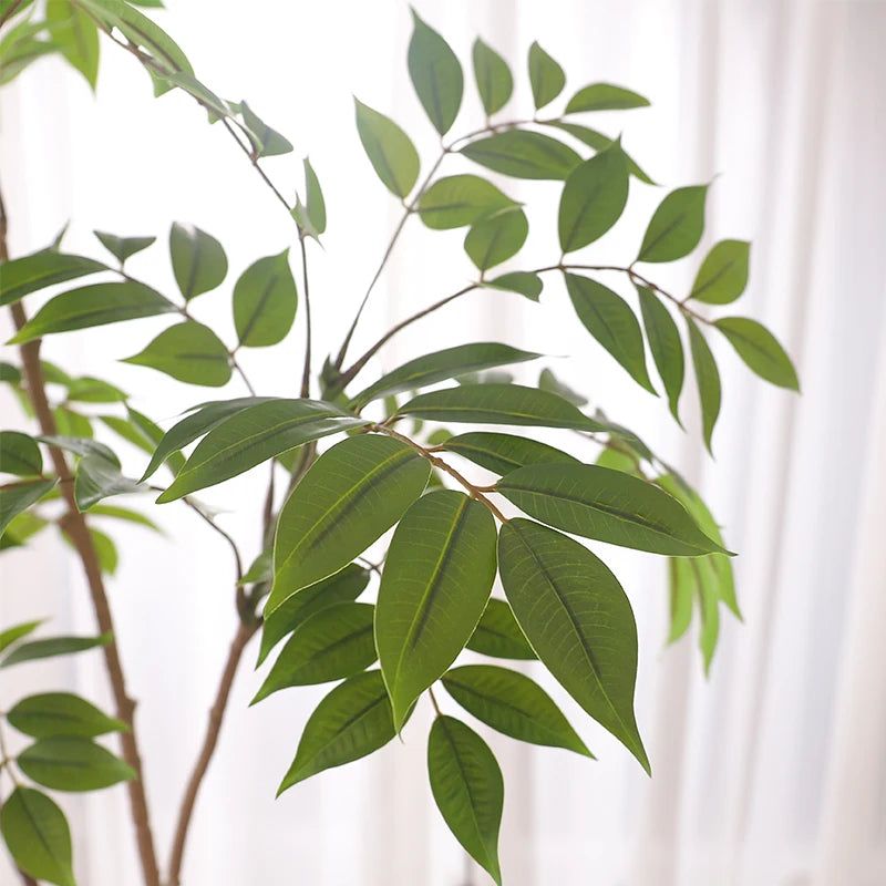 Large Artificial Ficus Tree Branch Fake Lacquer Tree Plastic Banyan Christmas Home Decor Plants Tall Palm Leaves DIY Arrangement