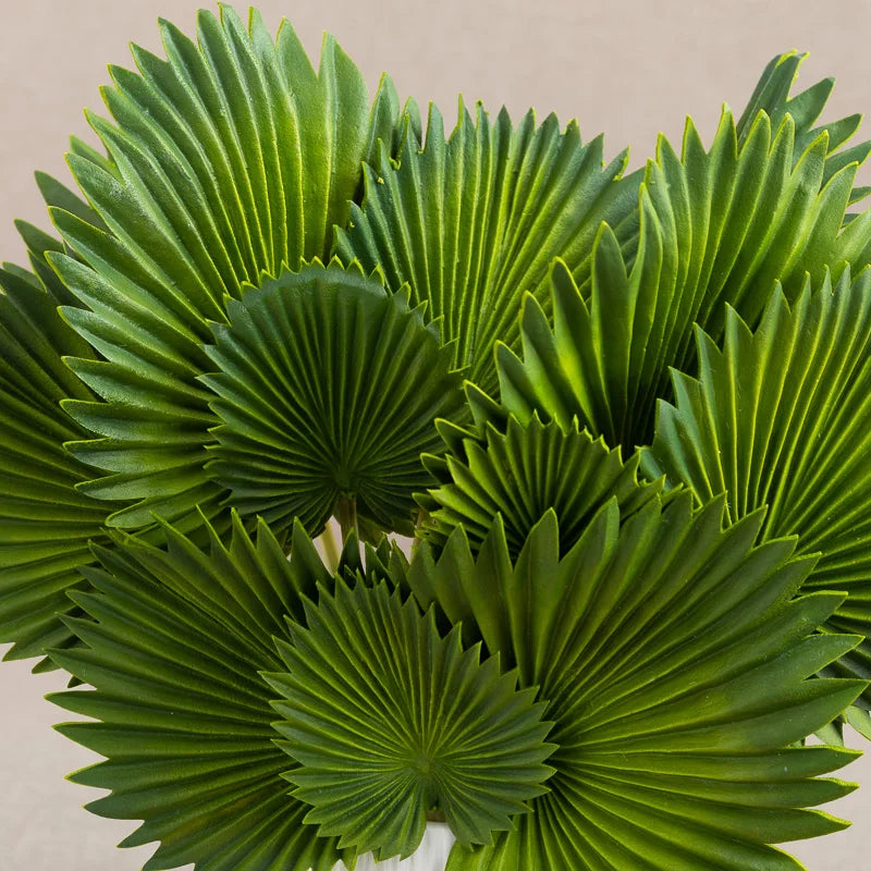 Artificial Fake Plant Green Palm Turtle Back Leaves PU Material Decorative Garden Leaves Potted Household Living Room Articles