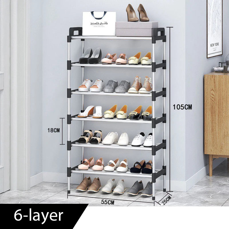 3-8Floor Simple Shoe Rack Multi Layer Dustproof Household Doorstep Shoe Cabinet Storage Space Saving Assembly Of Small Shoe Rack