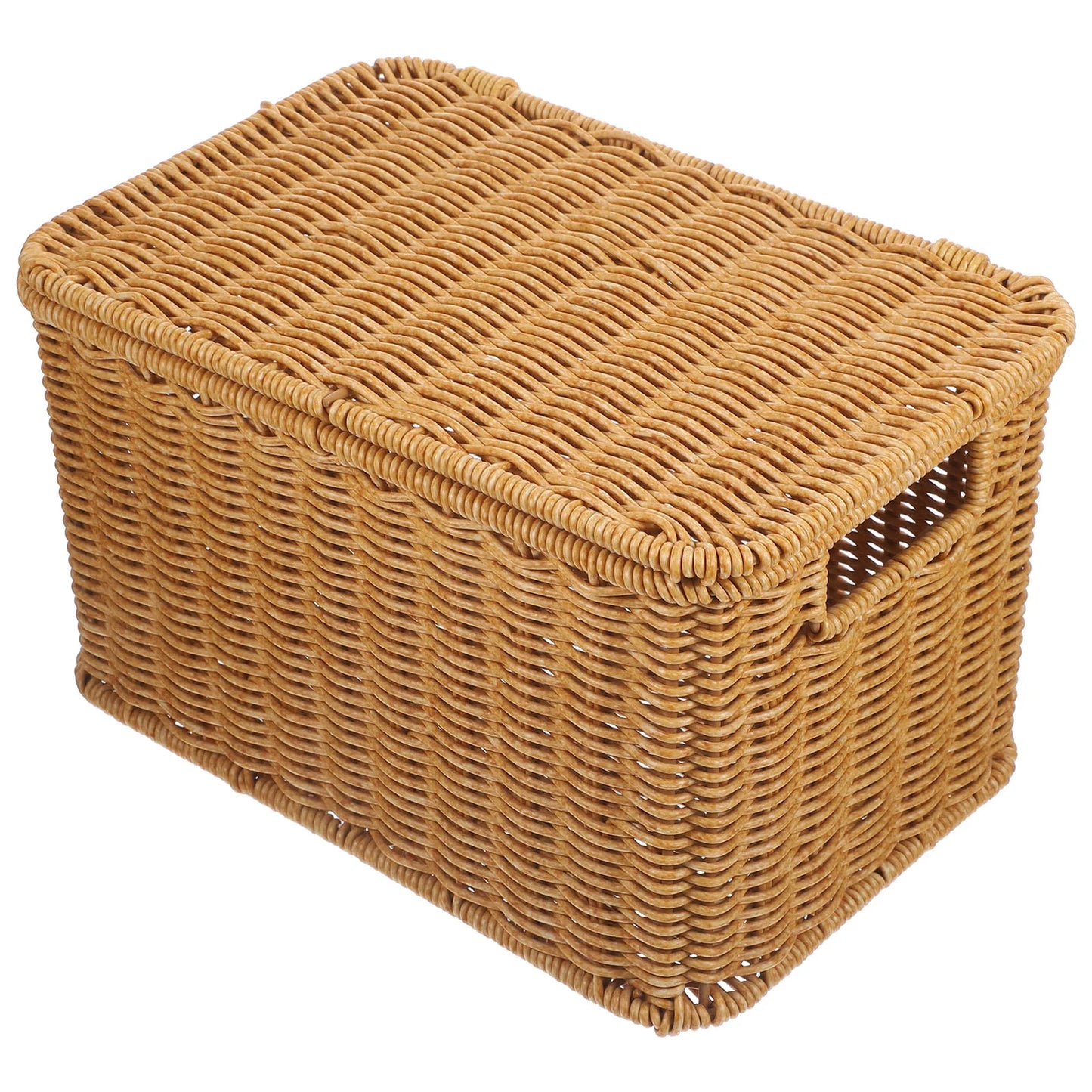 Large Capacity Woven Storage Box Multi Function Clothing Basket Decorative Indoor Toy Baskets Rattan Hamper With Lid Storage