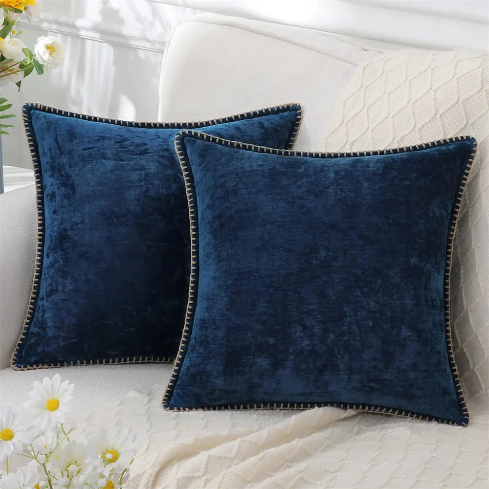 Homaxy Chenille Cushion Cover 50x50cm Velvet Decorati Throw Pillow Cover Soft Luxury Pillowcase For Sofa Decor Pillow Case 40x40