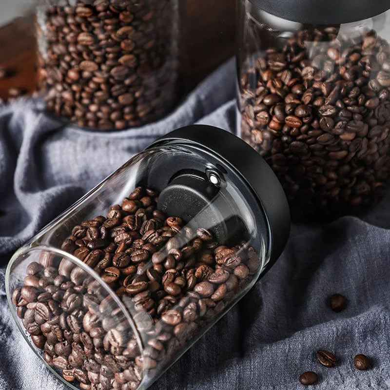New Bean Coffee Storage Container Vacuum Seal Container Coffee Bean Storage Sealed Container KFSN01