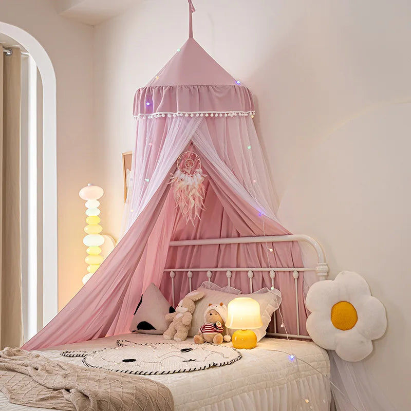 Dome bed curtain children's indoor light-proof bed curtain windproof bedside ceiling blackout double-layer mosquito net curtain