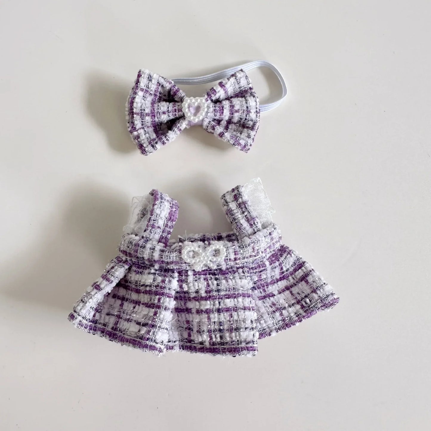 17CM Cute Labubu Doll Clothes Outfit Accessories Classic Dress Set for V2 Mini Dolls Clothing Girl Kid Gift Labubu Ropa