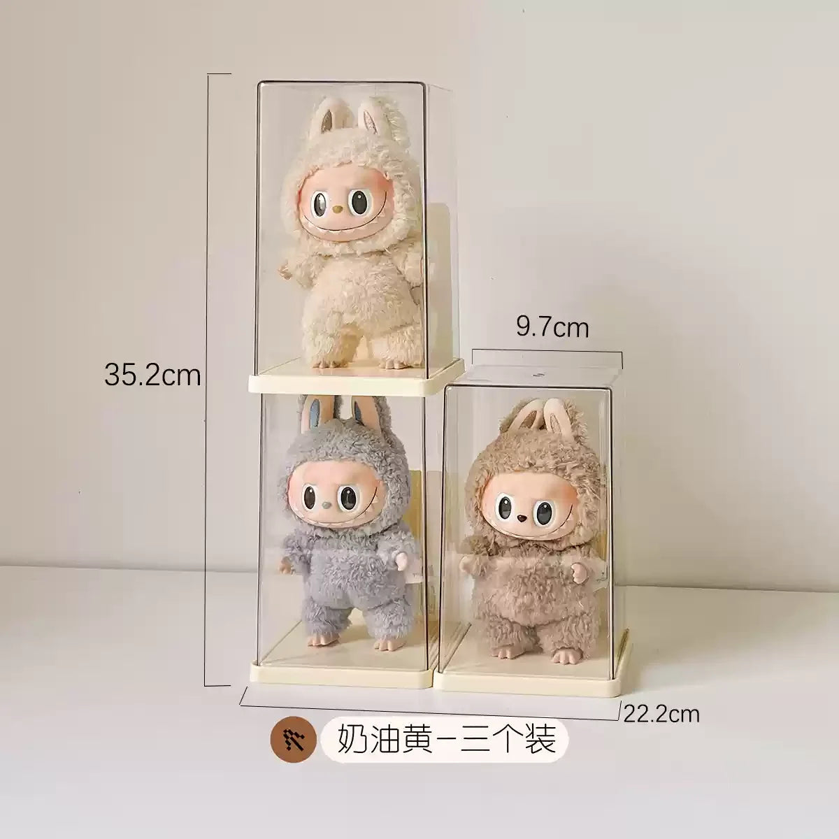 Labubu Acrylic Storage Box Large Capacity Transparent Rectangle Doll Display Cabinet Dustproof Home Desktop Toy Organizer