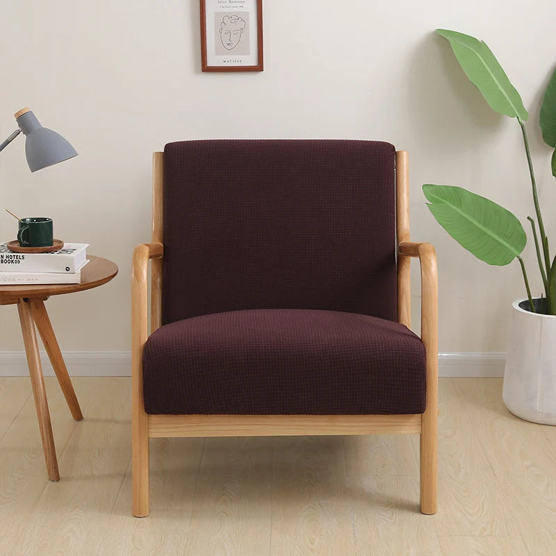 Armchair Slipcover Elastic Modern Chair Cover Zipper Stretch Wood Arm Chair Cover Protector Removable Seat Cover Home Decor