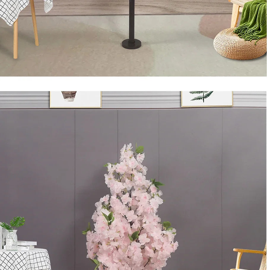 Artificial Cherry Tree Fake Plants Fake Tree Tabletop Living Room Pathway Guide DIY Party Wedding Decor Backdrop Home Decor