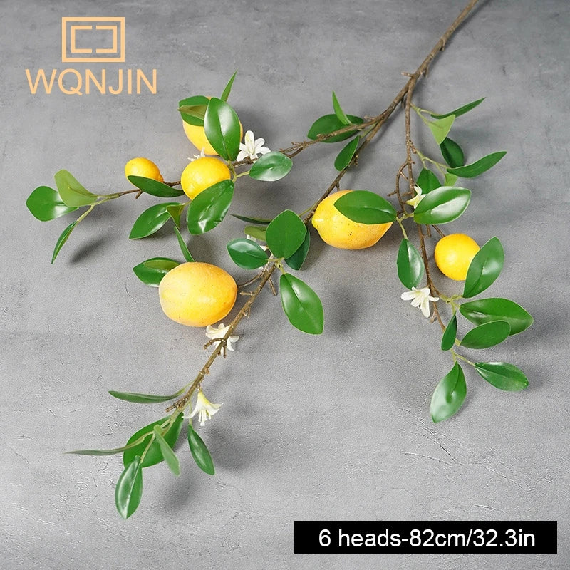 Lemon Branches With Fruit Simulation Green Plants Fresh Home Decoration Photo Props Plastic Fruit Flower Arrangement Fake Flower