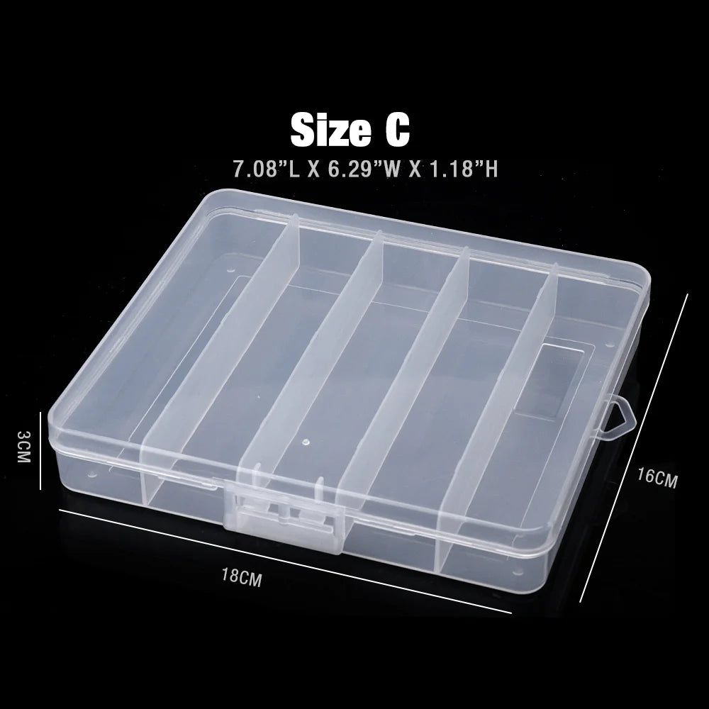 GOBASS Convenient Organizer Container Plastic Fishing Tackle Box 5 Grids Compartments Lure Hook Storage Case Fishing Accessories